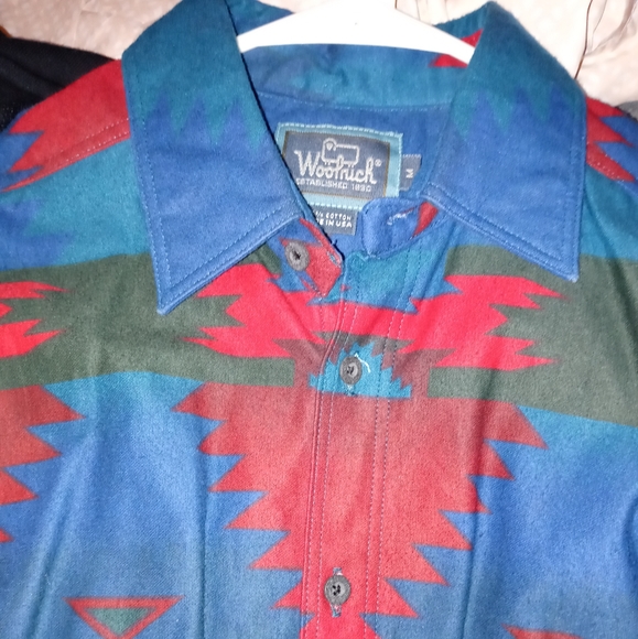 🆕Woolrich | VINTAGE deadstock Aztec Western Print Ranch Wear Shirt Size Medium - Picture 12 of 14